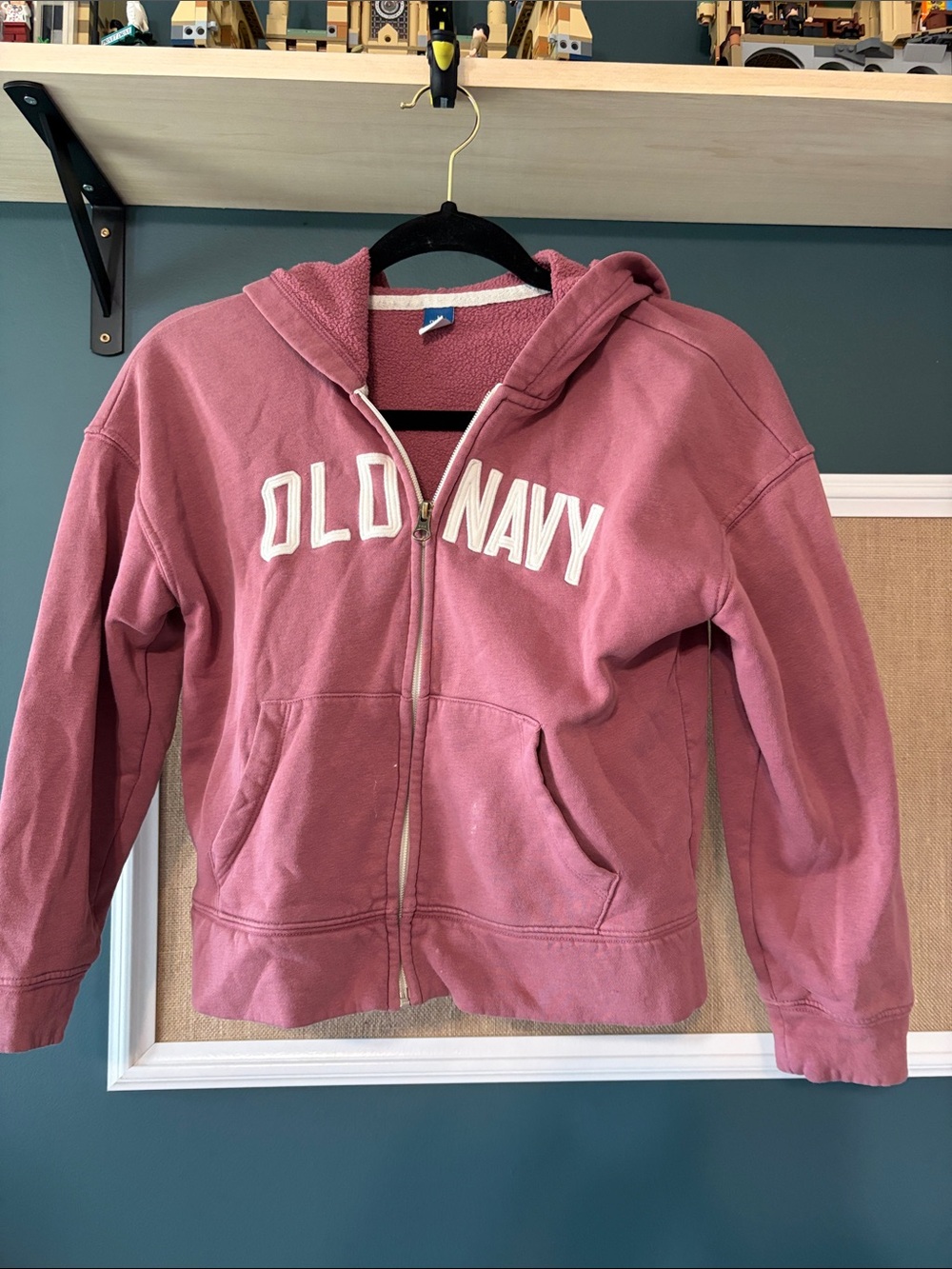 Old Navy Rose Pink Full-Zip Hoodie with Logo